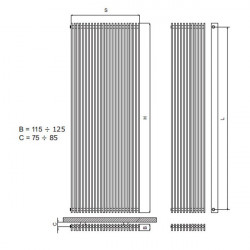 Grzejnik Bora 600 x 410 - rysunek techniczny